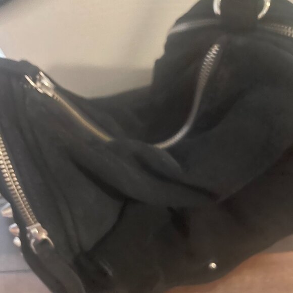 Zara black suede bag purse with studs - Picture 10 of 14